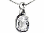 Tommaso Design™ Oval 9x7mm Genuine White Topaz Pendant Necklace