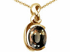 Tommaso Design™ Oval 9x7mm Genuine Smoky Quartz Pendant Necklace