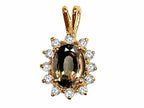 Tommaso Design™ Oval 8x6 mm Genuine Smoky Quartz Pendant Necklace