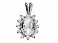Tommaso Design™ Oval 8x6 mm Genuine White Topaz Pendant Necklace