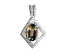 Tommaso Design™ Oval 7x5mm Genuine Smoky Quartz Pendant Necklace