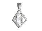 Tommaso Design™ Oval 7x5mm Genuine White Topaz Pendant Necklace