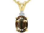 Tommaso Design™ Oval 10x8mm Genuine Smoky Quartz Pendant Necklace