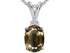 Tommaso Design™ Oval 10x8mm Genuine Smoky Quartz Pendant Necklace