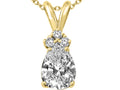 Tommaso Design™ Pear Shape 8x6mm Genuine White Topaz Pendant Necklace