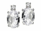 Tommaso Design™ Oval 7x5mm Genuine White Topaz Earrings