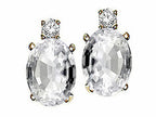 Tommaso Design™ Oval 7x5mm Genuine White Topaz Earrings