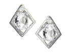 Tommaso Design™ Oval 5x3mm Genuine White Topaz Earrings