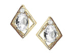 Tommaso Design™ Oval 5x3mm Genuine White Topaz Earrings