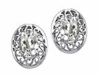 Tommaso Design™ Oval 6x4mm Genuine White Topaz Earrings