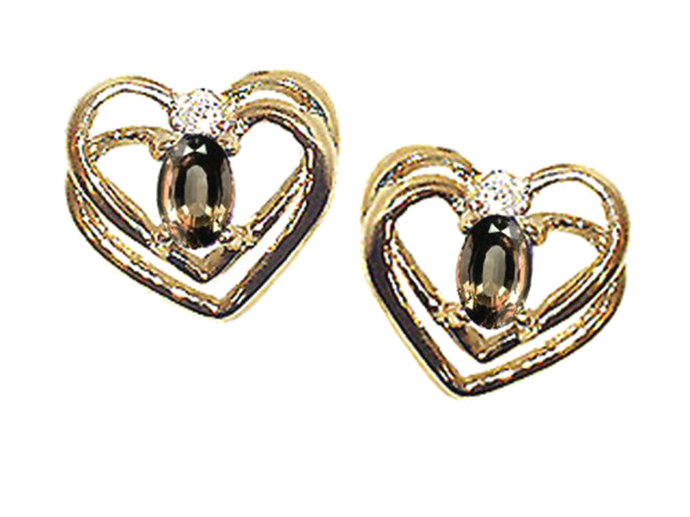 Tommaso Design™ Oval 5x3mm Genuine Smoky Quartz Earrings