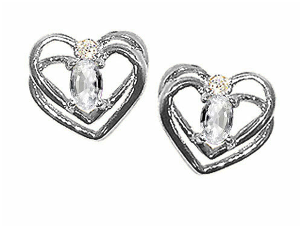 Tommaso Design™ Oval 5x3mm Genuine White Topaz Earrings