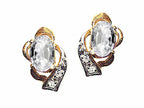 Tommaso Design™ Oval 6x4 mm Genuine White Topaz Earrings
