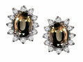 Tommaso Design™ Oval 8x6 mm Genuine Smoky Quartz Earrings
