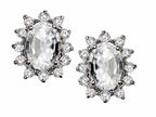Tommaso Design™ Oval 8x6 mm Genuine White Topaz Earrings