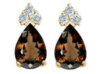 Tommaso Design™ Pear Shape 8x6mm Genuine Smoky Quartz Earrings
