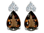 Tommaso Design™ Pear Shape 8x6mm Genuine Smoky Quartz Earrings