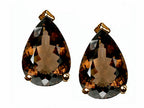 Tommaso Design™ Pear Shaped 8x6mm Genuine Smoky Quartz Earrings