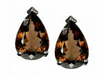Tommaso Design™ Pear Shaped 8x6mm Genuine Smoky Quartz Earrings
