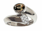 Tommaso Design™ Oval 7x5mm Genuine Smoky Quartz Ring