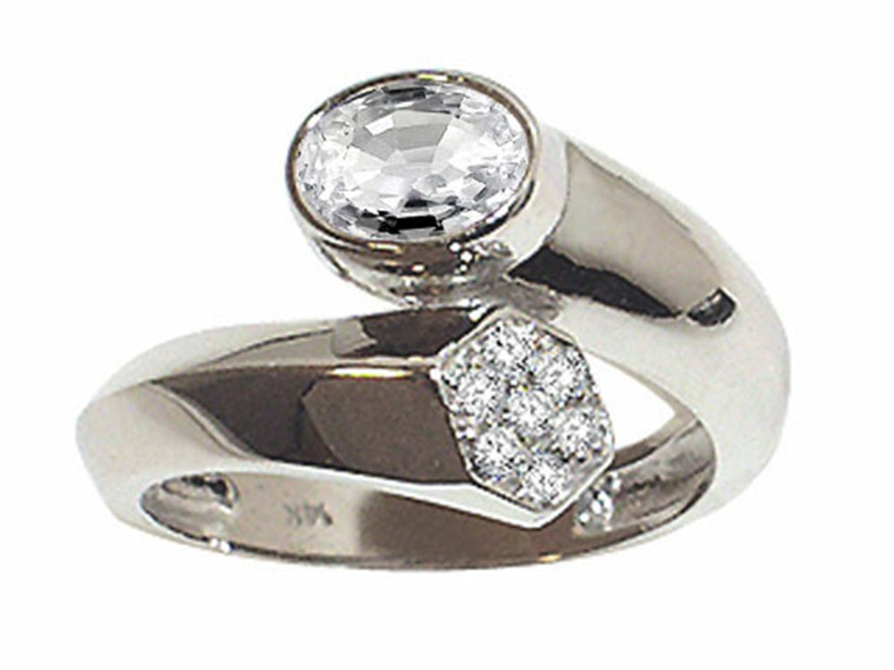 Tommaso Design™ Genuine White Topaz Ring