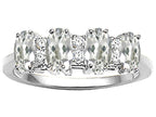 Tommaso Design™ Oval 5x3mm Genuine 4 Stone White Topaz Ring