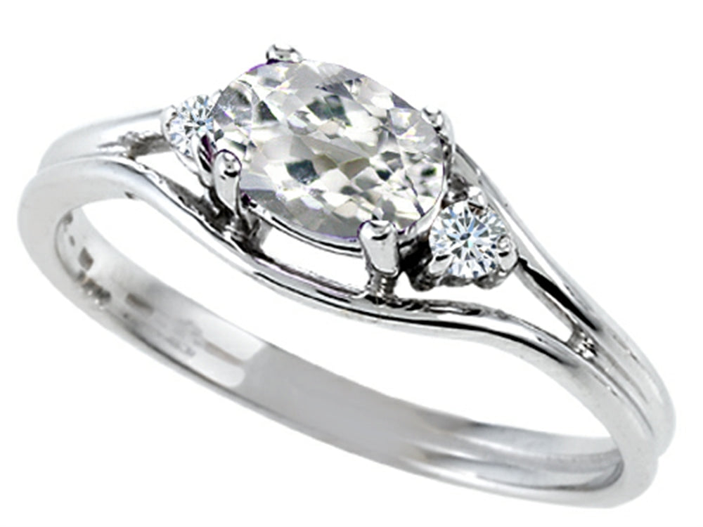 Tommaso Design™ Genuine White Topaz Ring