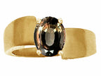 Tommaso Design™ Oval 9x7mm Genuine Smoky Quartz Ring