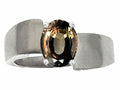 Tommaso Design™ Oval 9x7mm Genuine Smoky Quartz Ring