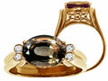 Tommaso Design™ Oval 10x8 mm Genuine Smoky Quartz Ring