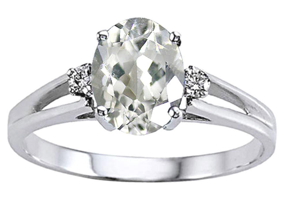 Tommaso Design™ Oval 8x6 mm Genuine White Topaz Ring