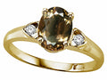 Tommaso Design™ Oval 8x6mm Genuine Smoky Quartz Ring