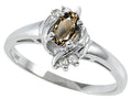 Tommaso Design™ Oval 5x3 mm Genuine Smoky Quartz Ring