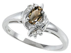 Tommaso Design™ Oval 5x3 mm Genuine Smoky Quartz Ring