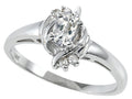 Tommaso Design™ Oval 5x3 mm Genuine White Topaz Ring