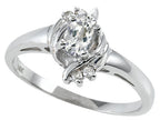 Tommaso Design™ Oval 5x3 mm Genuine White Topaz Ring