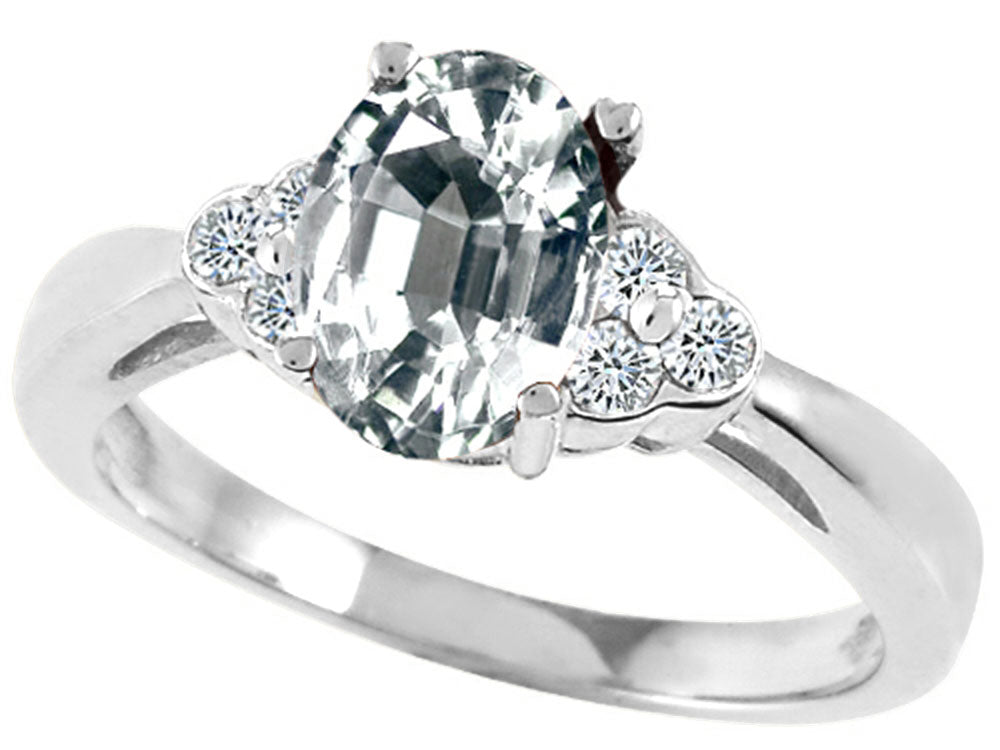 Tommaso Design™ Genuine White Topaz Ring
