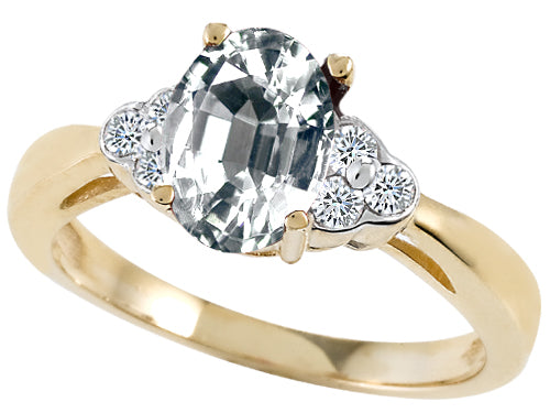 Tommaso Design™ Genuine White Topaz Ring