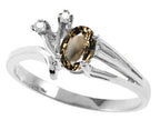 Tommaso Design™ Oval 6x4mm Genuine Smoky Quartz Ring
