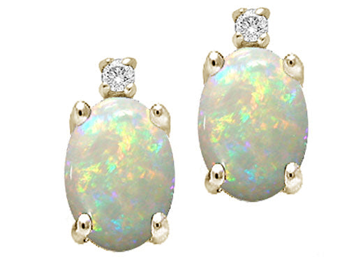 Tommaso Design™ Oval 8x6mm Genuine Opal Earrings