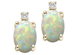 Tommaso Design™ Oval 8x6mm Genuine Opal Earrings