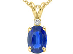 Tommaso Design™ Oval 7x5mm Genuine Sapphire Pendant Necklace
