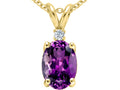 Tommaso Design™ Oval 8x6 mm Genuine Amethyst Pendant Necklace