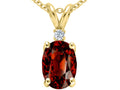 Tommaso Design™ Oval 8x6 mm Genuine Garnet Pendant Necklace
