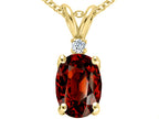 Tommaso Design™ Oval 8x6 mm Genuine Garnet Pendant Necklace