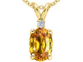 Tommaso Design™ Oval 8x6 mm Genuine Citrine Pendant Necklace