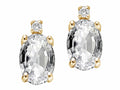 Tommaso Design™ Oval 8x6 mm Genuine White Topaz Earrings
