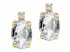 Tommaso Design™ Oval 8x6 mm Genuine White Topaz Earrings