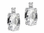 Tommaso Design™ Oval 8x6 mm Genuine White Topaz Earrings
