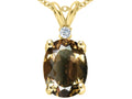 Tommaso Design™ Oval 9x7 mm Genuine Smoky Quartz Pendant Necklace
